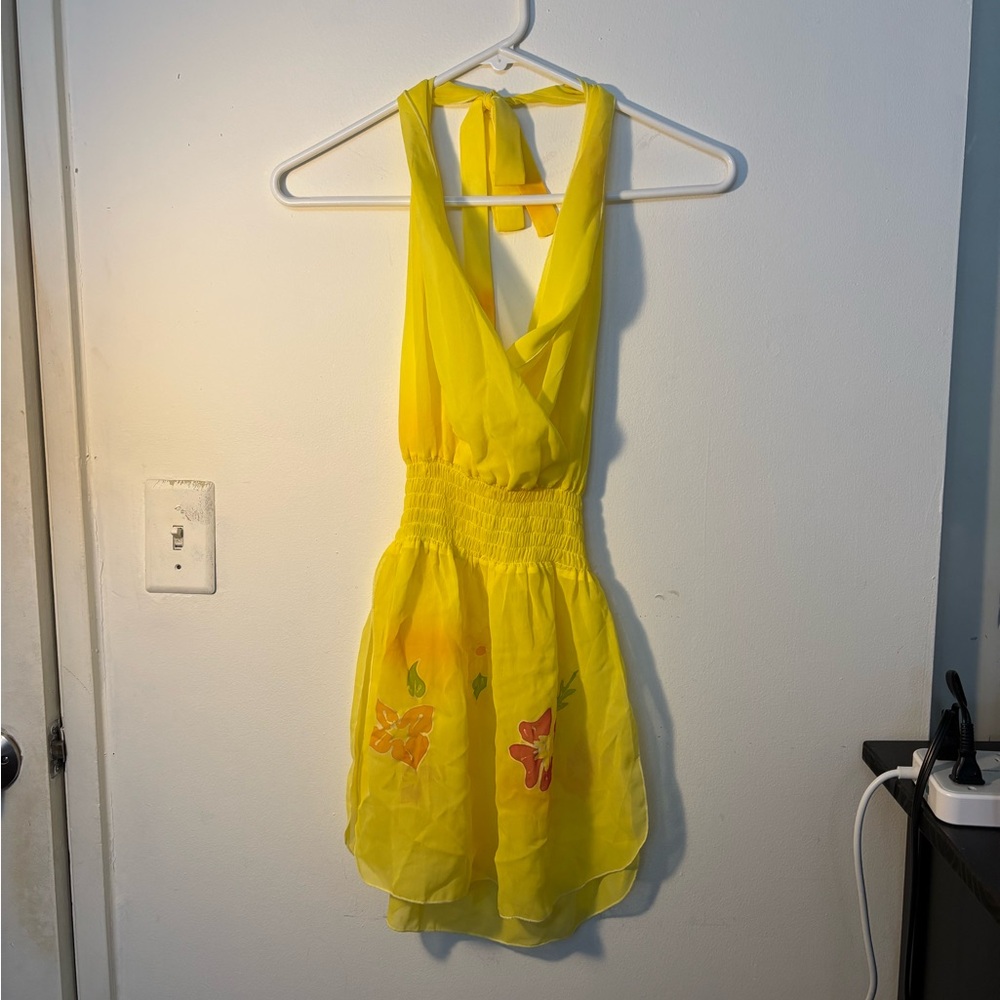 Element Bright Yellow Ruched Dress
